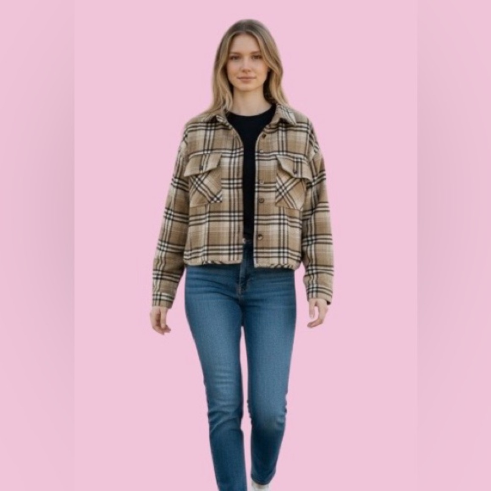 Butter Melon Plaid short Jacket